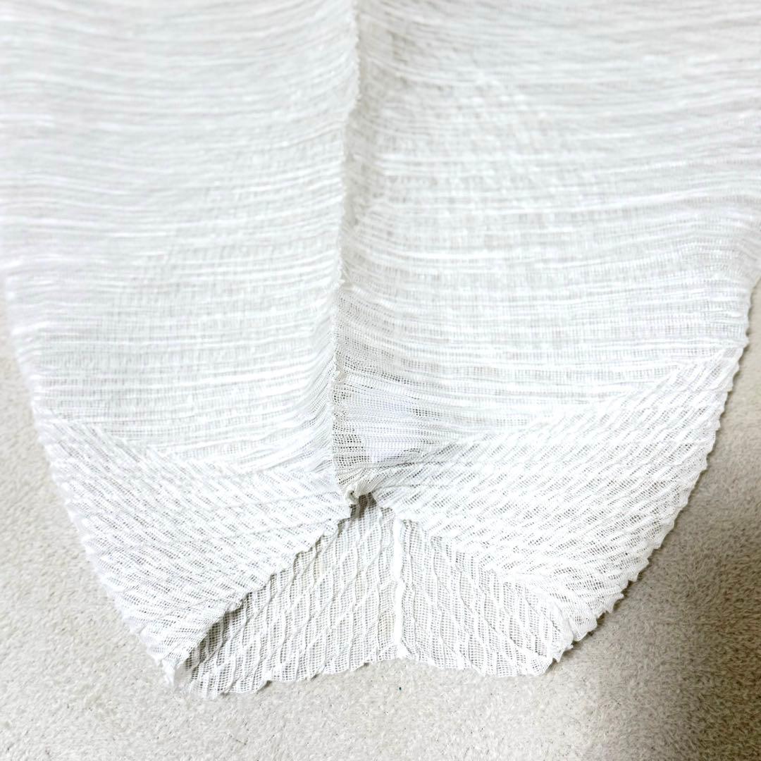 極美品✨ISSEY MIYAKE プリーツ　変形　チュニック　ホワイト　長袖