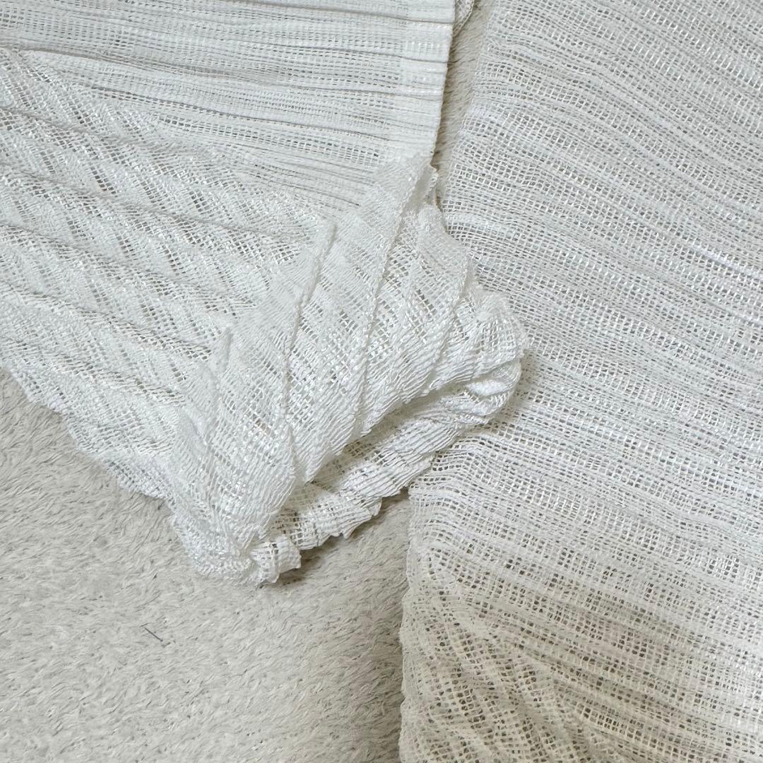 極美品✨ISSEY MIYAKE プリーツ　変形　チュニック　ホワイト　長袖
