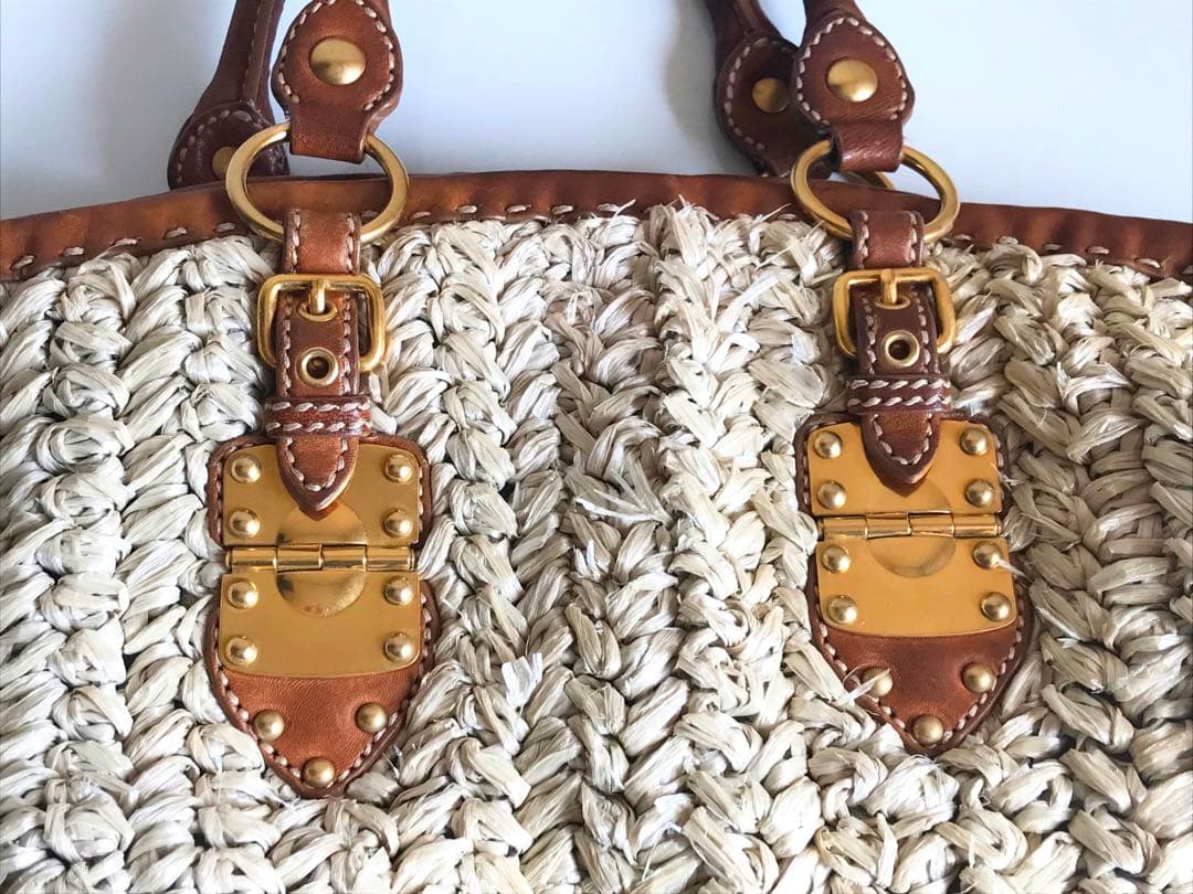 miu miu かごバッグ ミュウミュウ　ラフィア