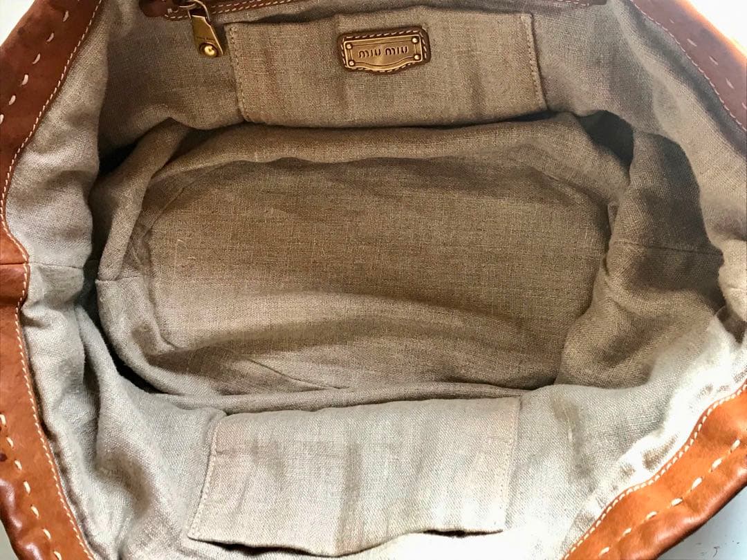 miu miu かごバッグ ミュウミュウ　ラフィア