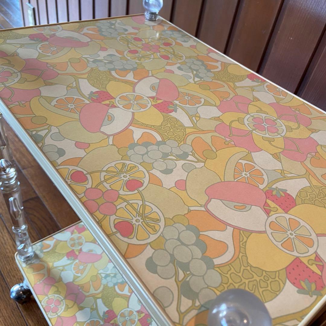 昭和レトロ　キッチンワゴン　果物柄　レトロポップ　当時物