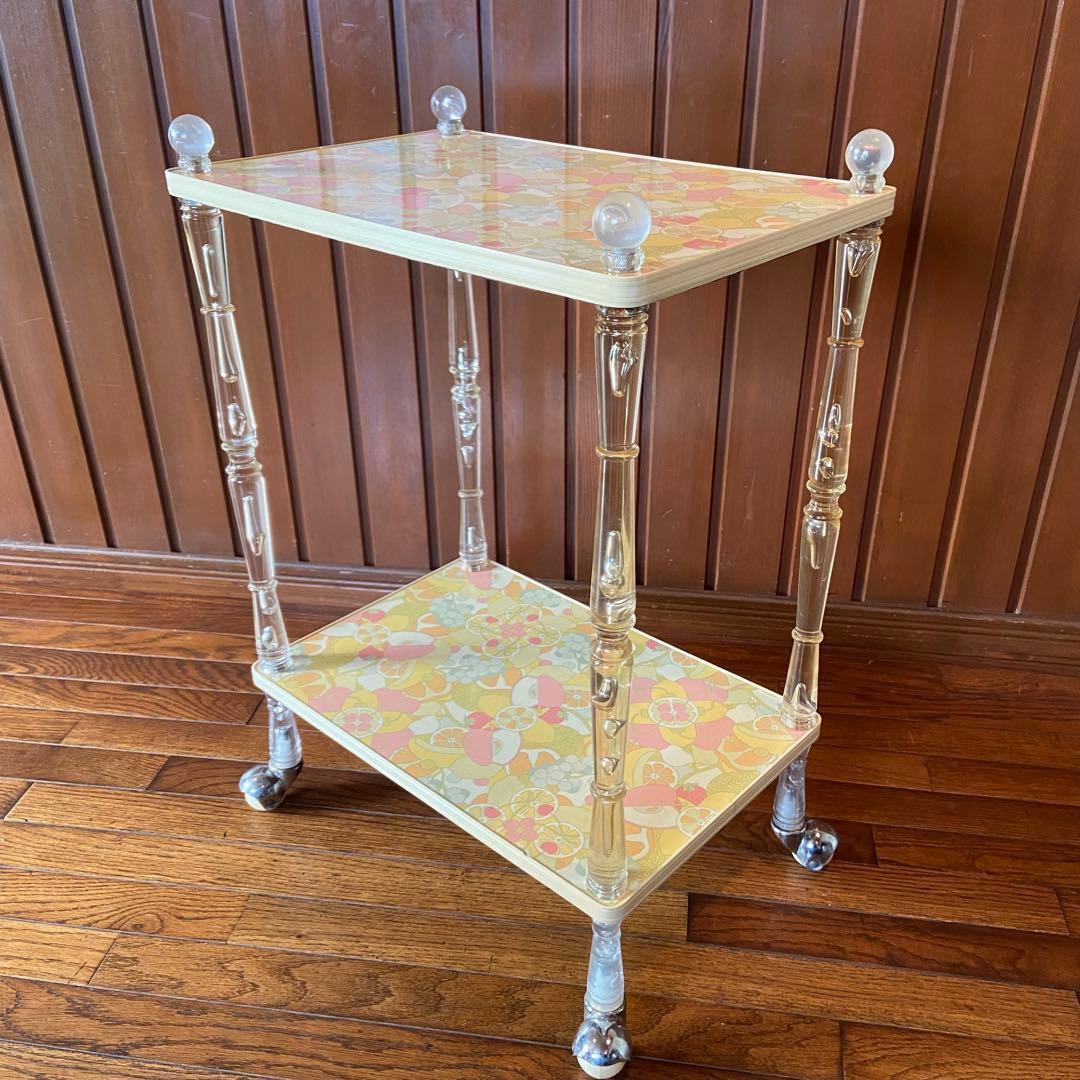 昭和レトロ　キッチンワゴン　果物柄　レトロポップ　当時物