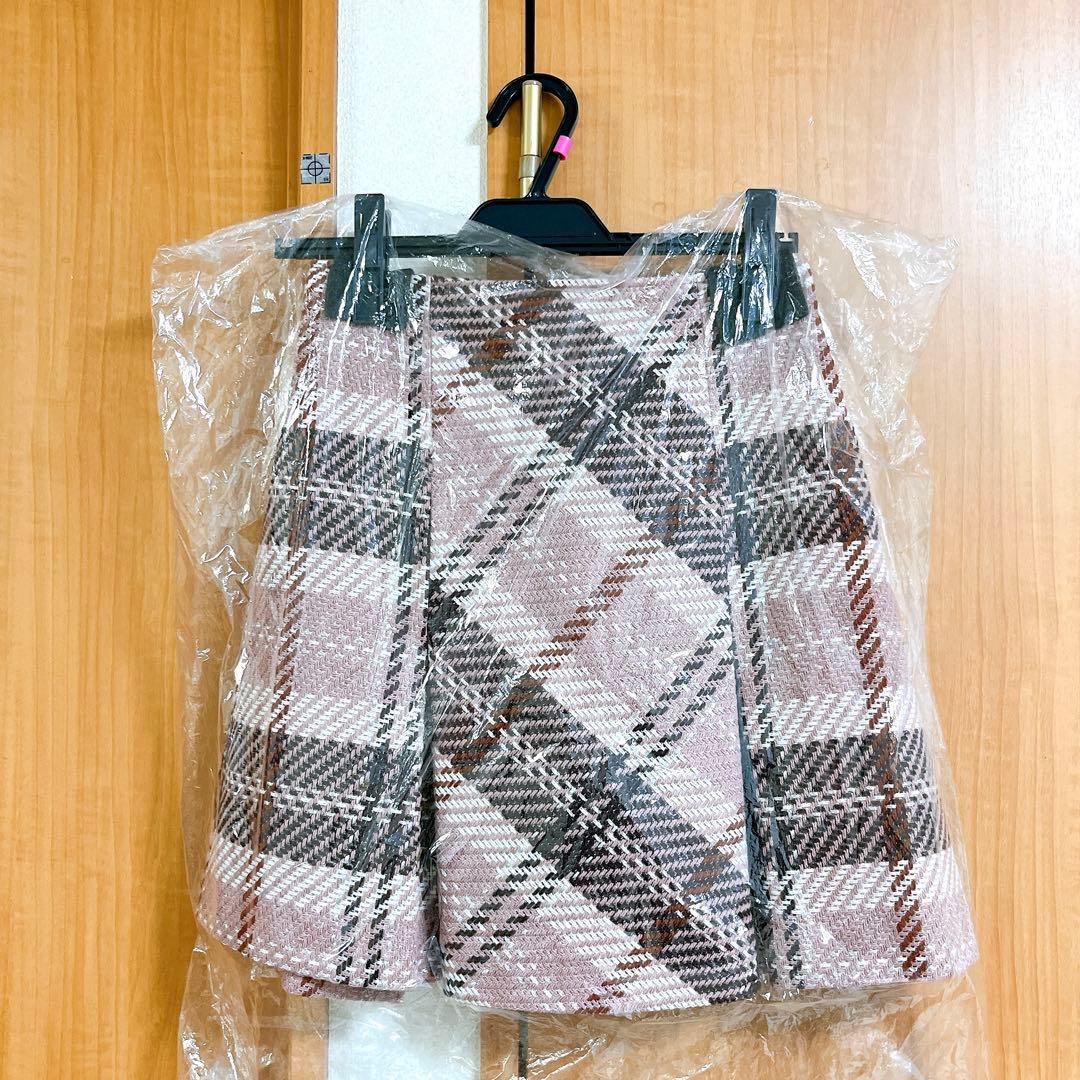 SNIDEL ロービングチェック ミニスカート PINK スナイデル