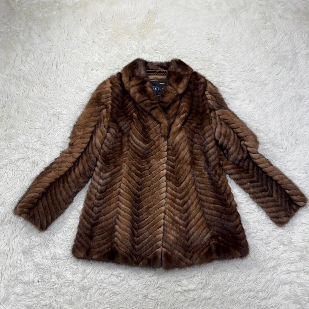 極美品✨SAGAMINK サガミンク 金タグ ファーコート ブラウン 11号 L