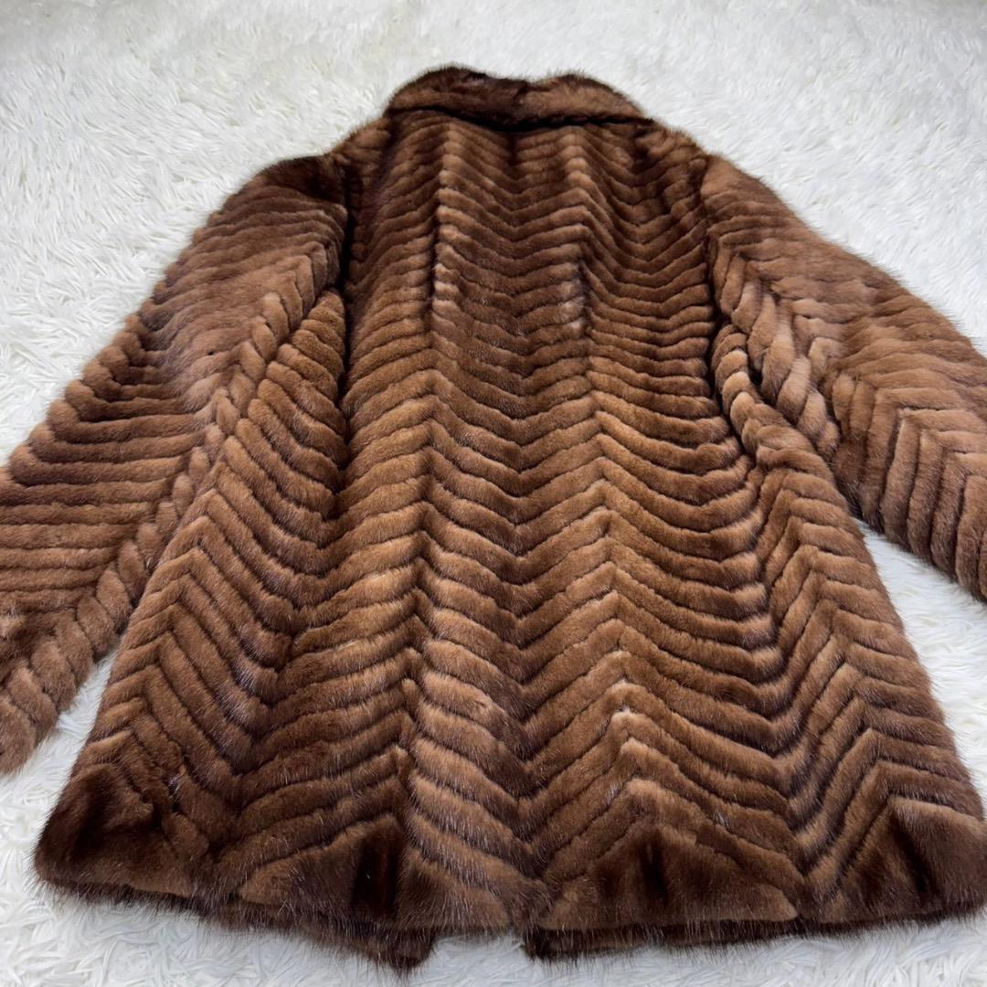 極美品✨SAGAMINK サガミンク 金タグ ファーコート ブラウン 11号 L