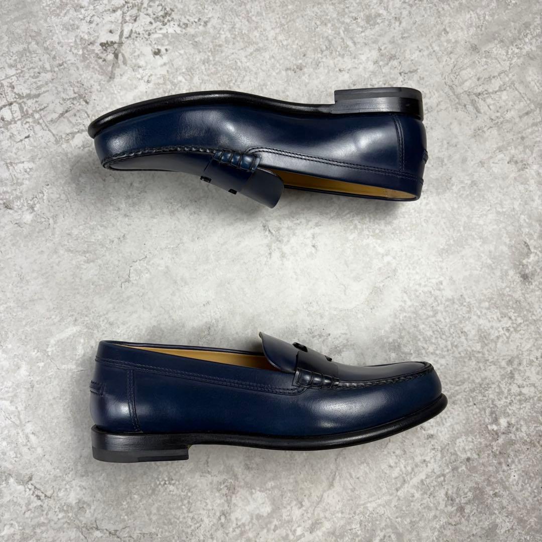 HERMES エルメス　ケネディモカシン　レザー　ローファー　36 1/2 紺色