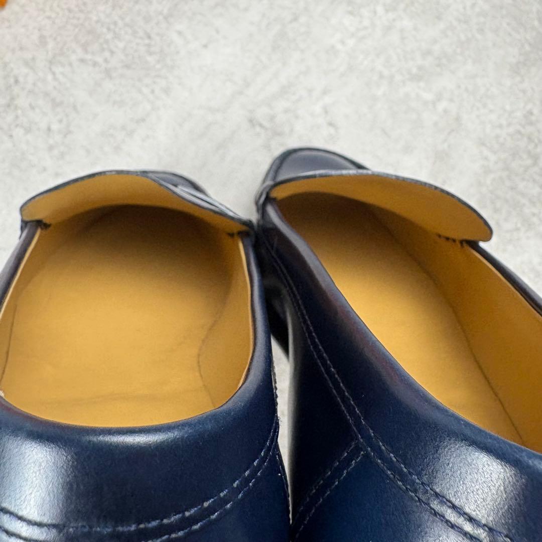 HERMES エルメス　ケネディモカシン　レザー　ローファー　36 1/2 紺色