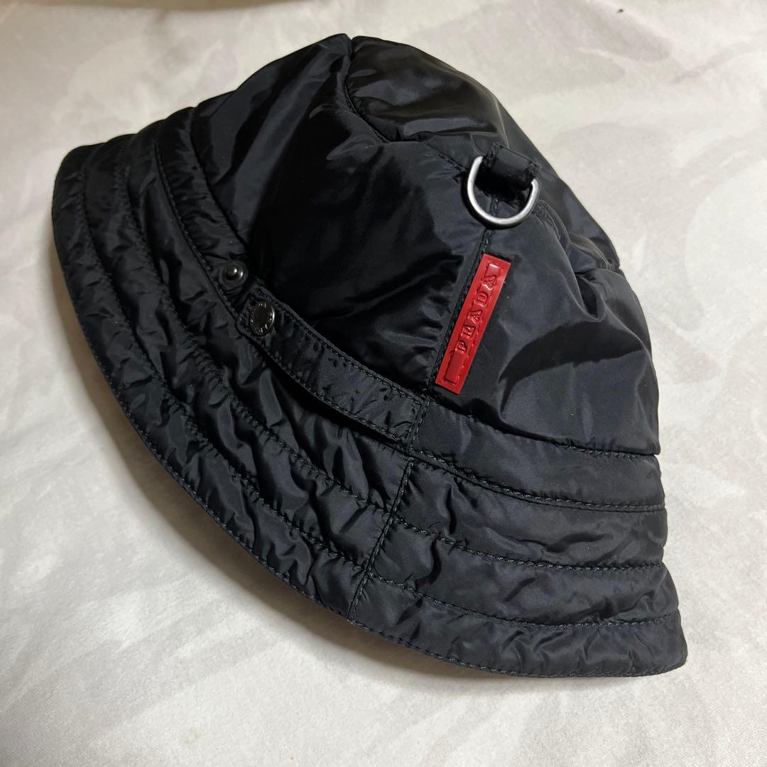 V*r様 PRADA プラダスポーツ ナイロン バケットハット 耳当て付き ギミ