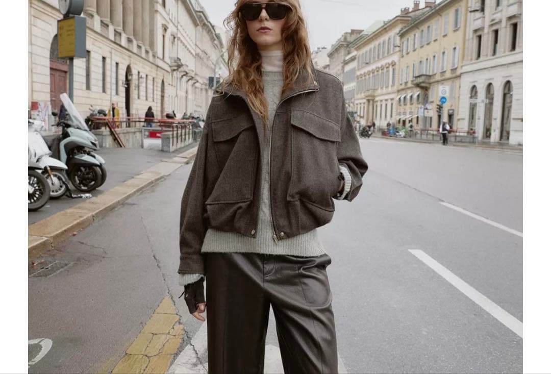 ZARA バルーンへリボーンボンバージャケット