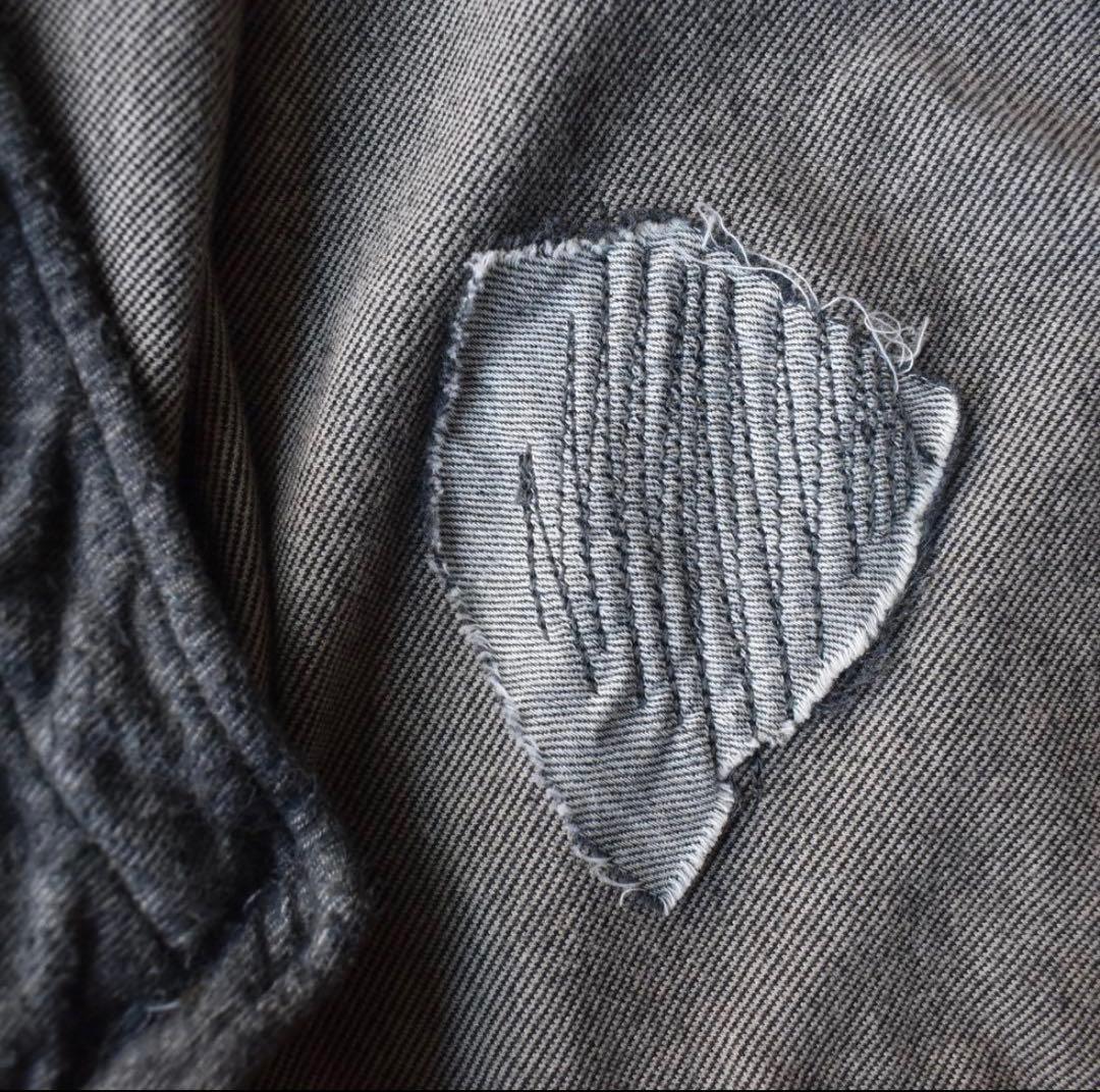 ジャケット・アウター goa bono Damage Denim Black Double Zip