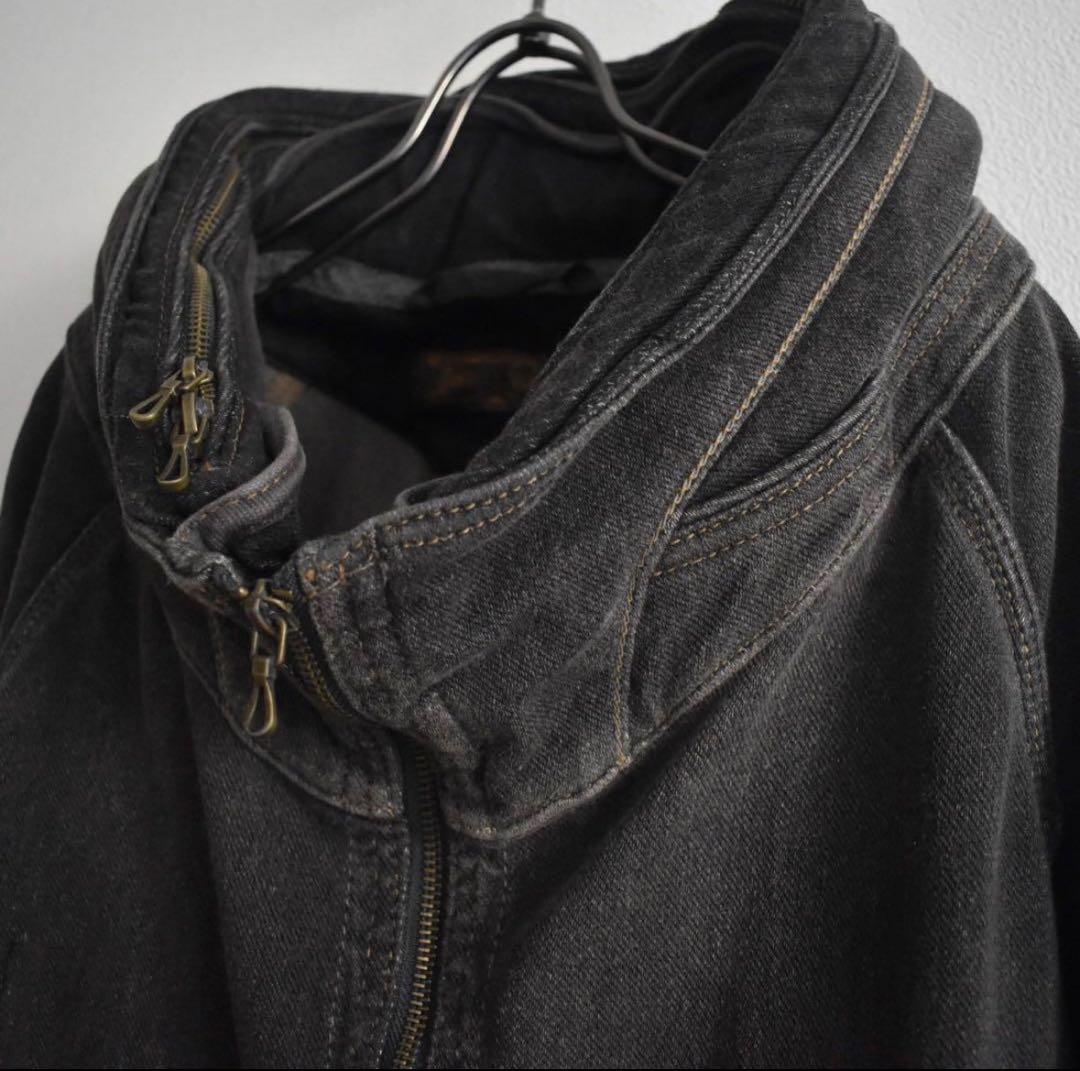 ジャケット・アウター goa bono Damage Denim Black Double Zip