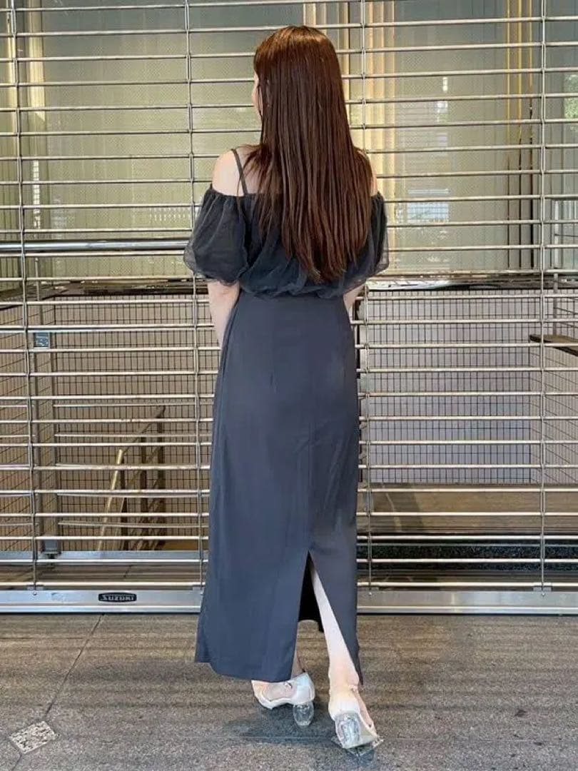 新品タグ付き LADYシアーボレロレイヤードワンピースドレス ラグナムーン M