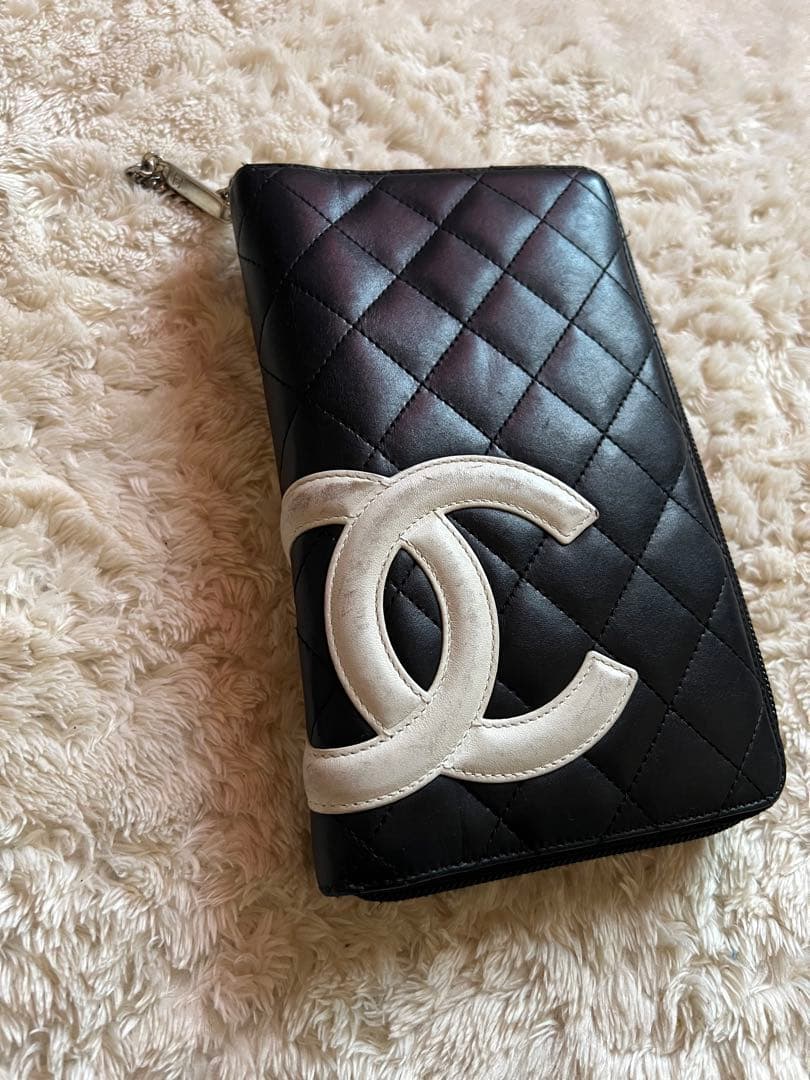 CHANEL カンボンライン ラウンドファスナー　長財布