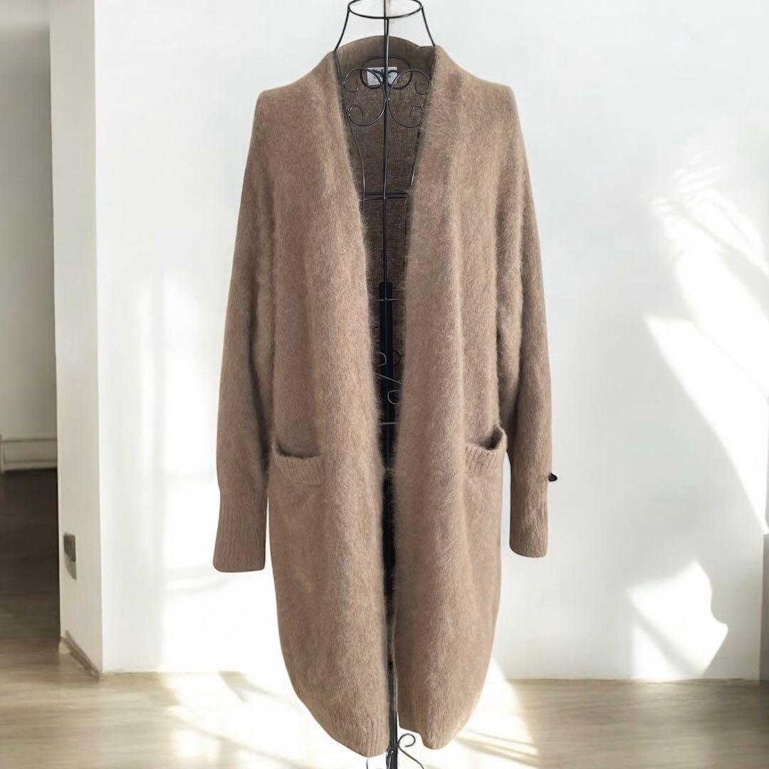 LANVINenBleu ランバン　ラクーン100%ロングニットカーディガン38