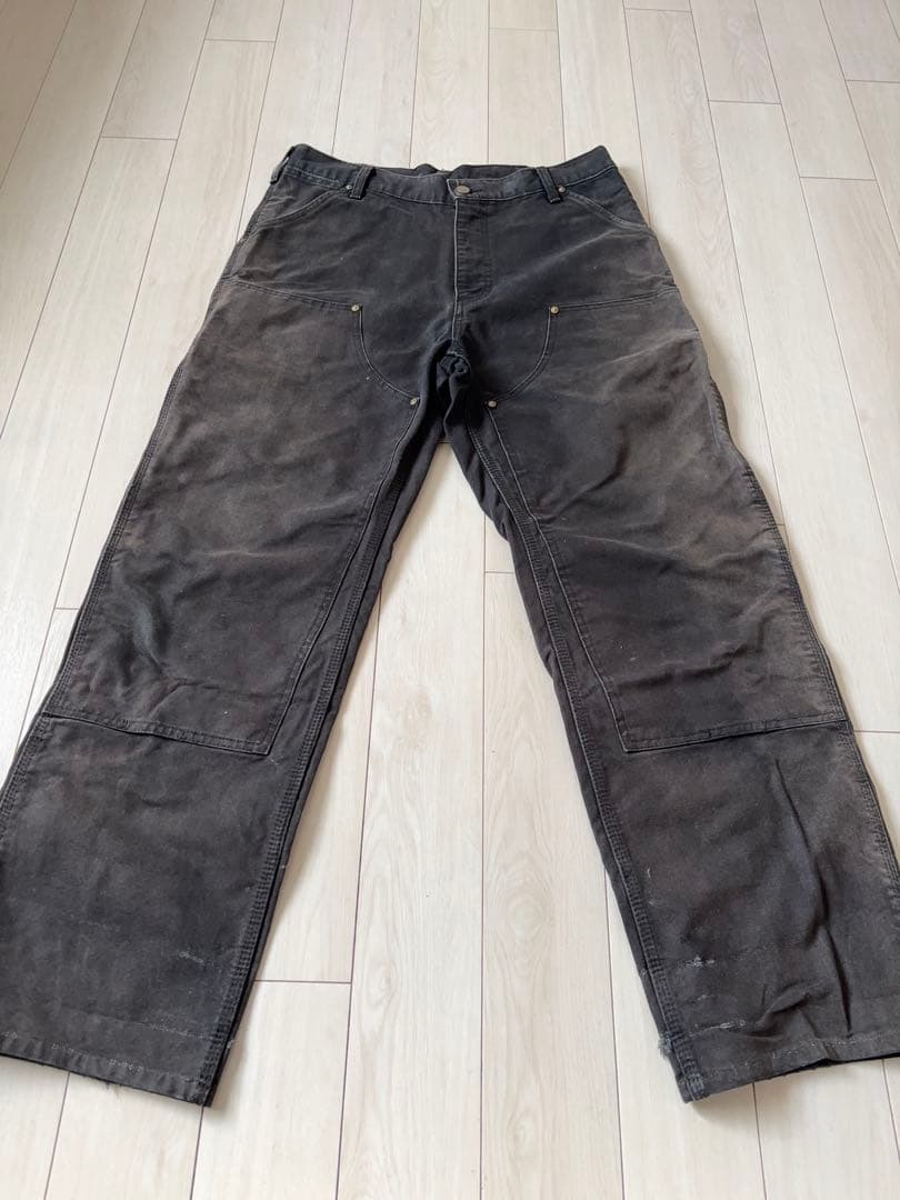 K*i様 【300円スタート】カーハート　ダブルニー　ブラック　フェード　雰囲気