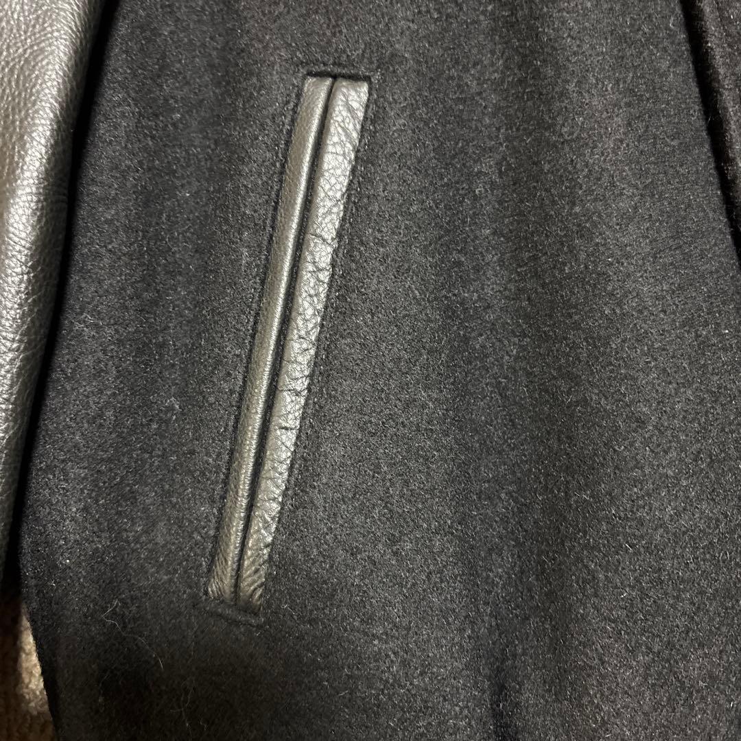 【早い者勝ち】訳ありゴールデンベアスタジャン黒ブラックレザーMサイズスタジャン