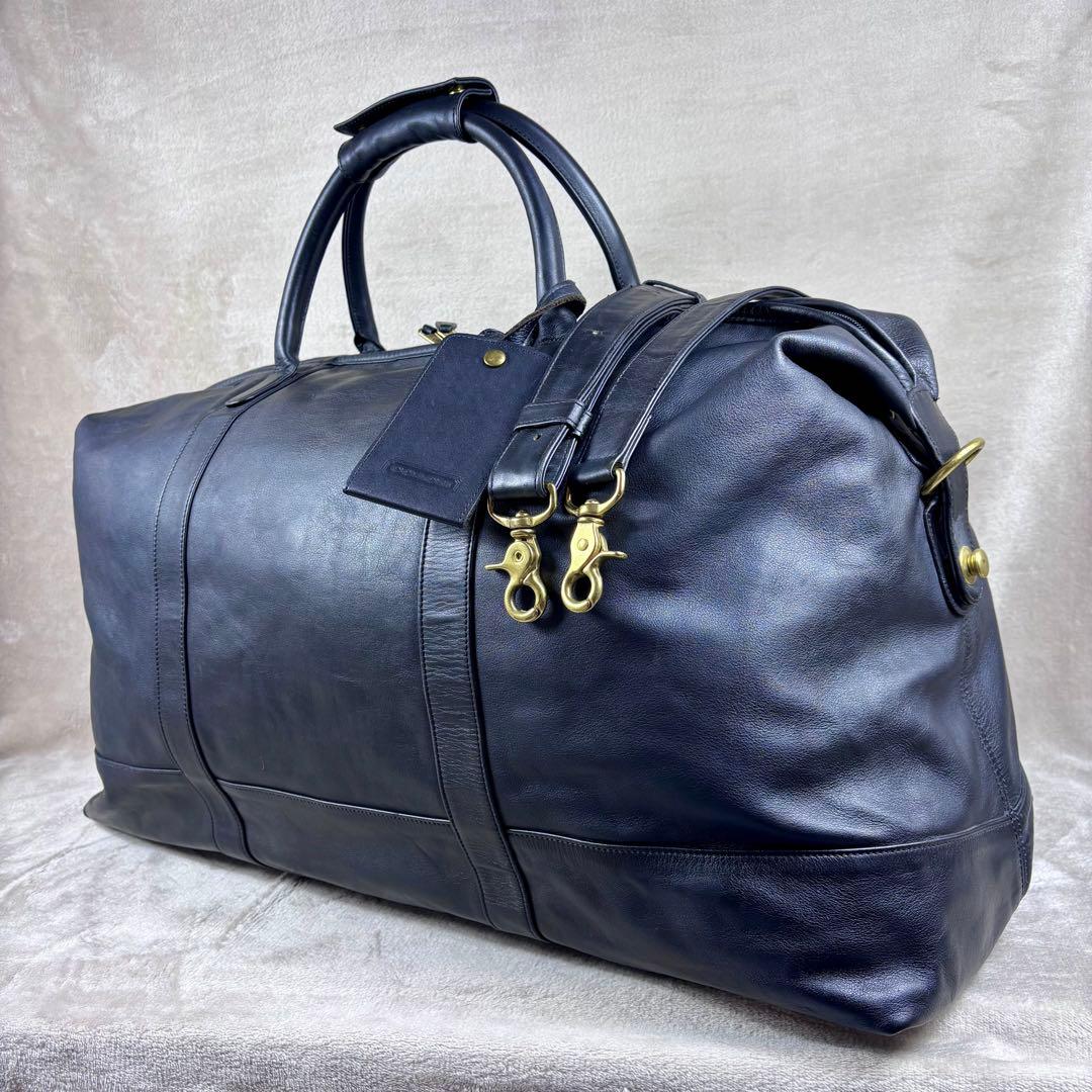 美品　希少　OLD COACH ボストンバッグ　ブラック　本革レザー　黒　USA