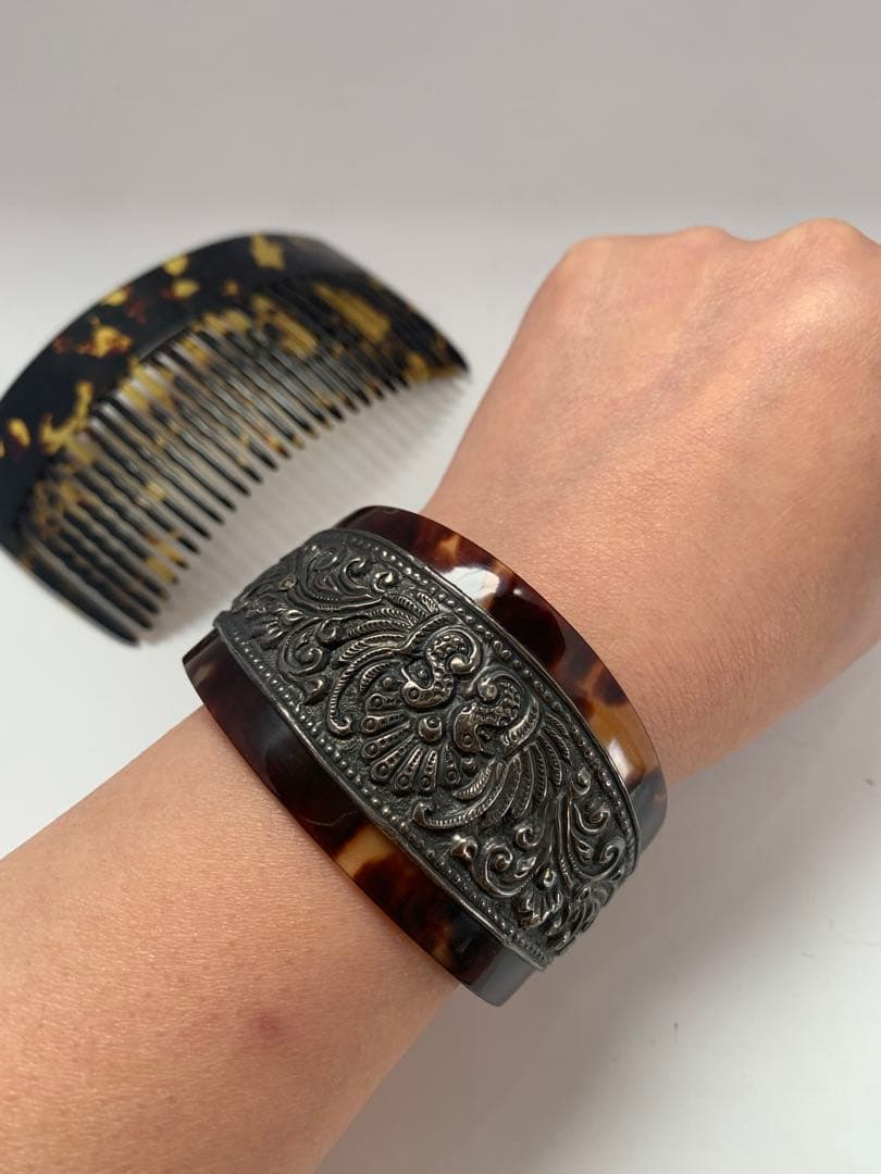 本鼈甲　バングル　髪留め　アンティーク　送料込み