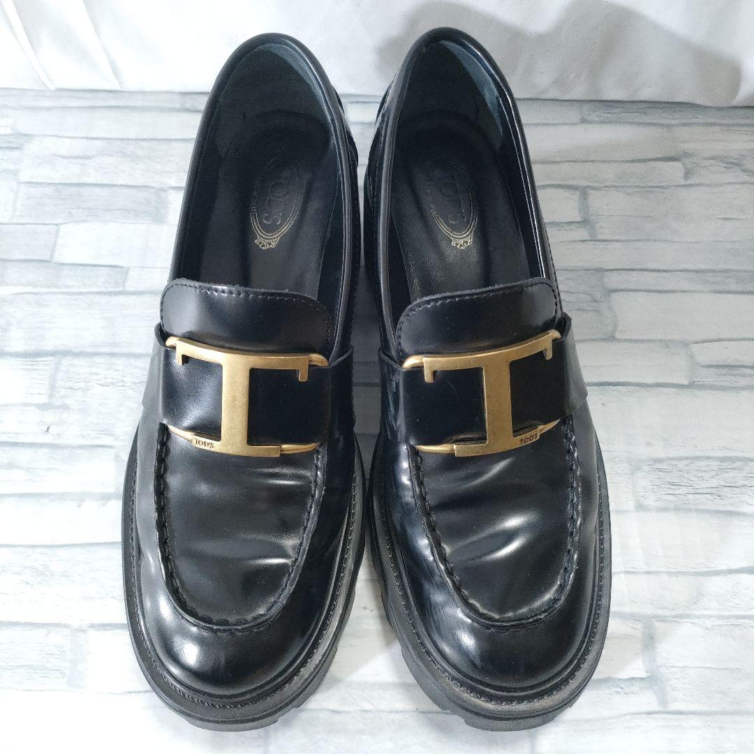 箱保存袋付き✨TOD'S　タイムレス　ローファー　ガラスレザー　厚底　36.5