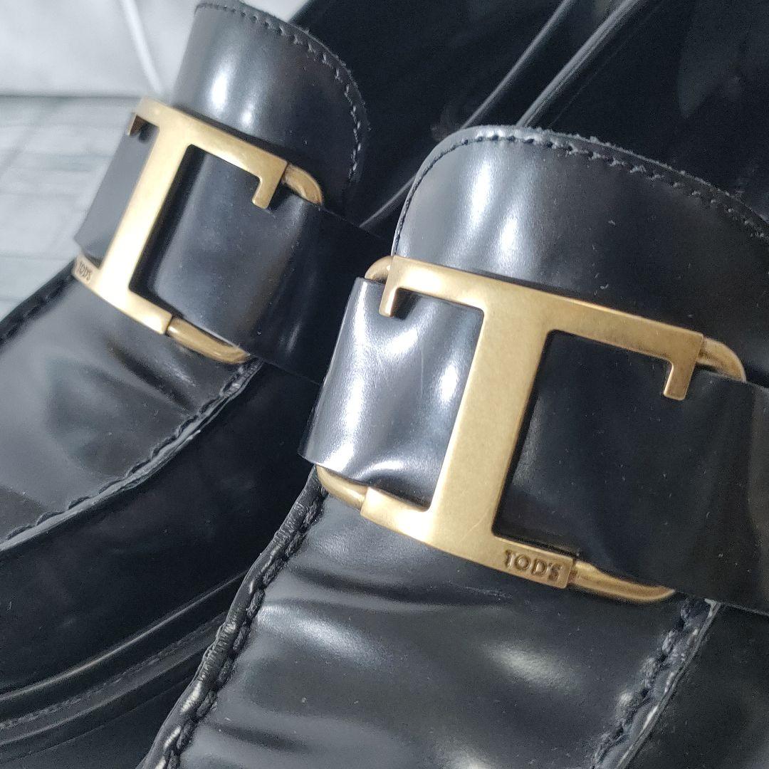 箱保存袋付き✨TOD'S　タイムレス　ローファー　ガラスレザー　厚底　36.5