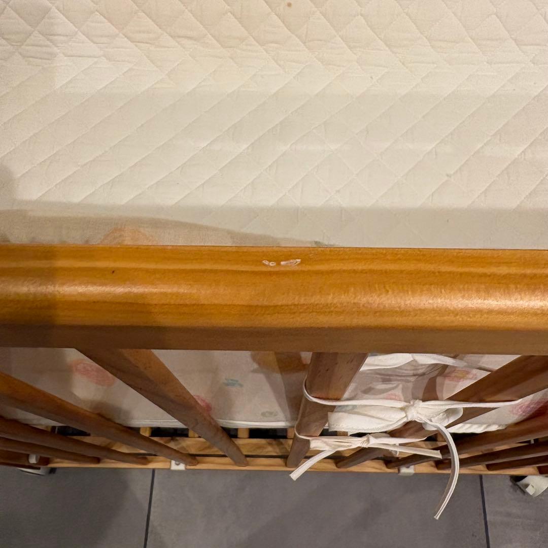 【美品】大和屋 そいねーる＋ムーブ ベビーベッド ナチュラル　マットレス