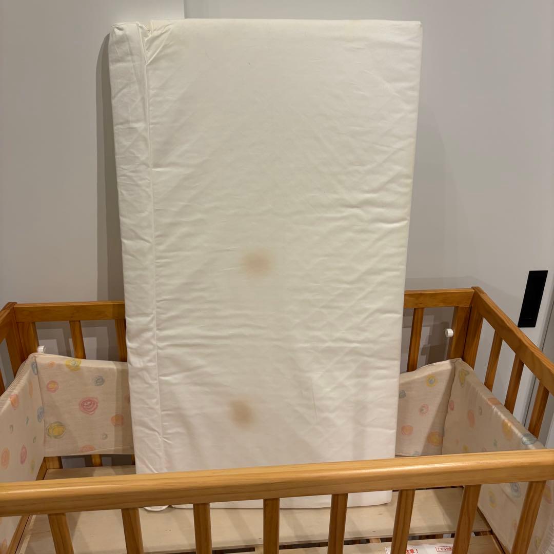 【美品】大和屋 そいねーる＋ムーブ ベビーベッド ナチュラル　マットレス