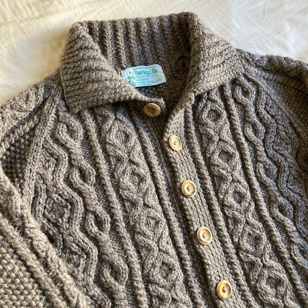 インバーアラン 3A カーディガン スコットランド製 ハンドニット