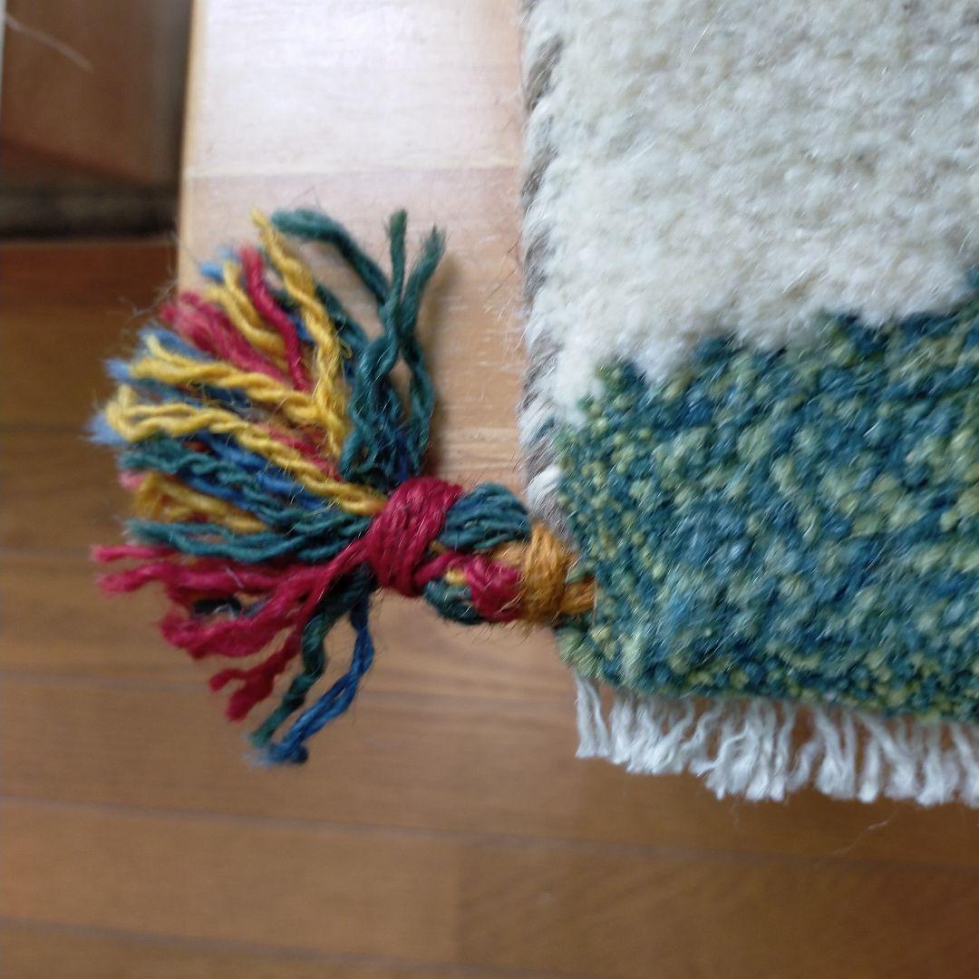 ペルシャ　ギャッベ ミニマット 39×44.5 アイボリー　ザクロの木