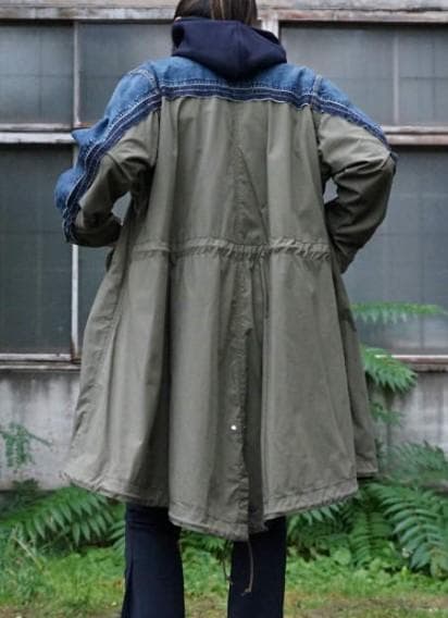 sacai サカイ　デニム　ドッキング　モッズコート　ニットMA1
