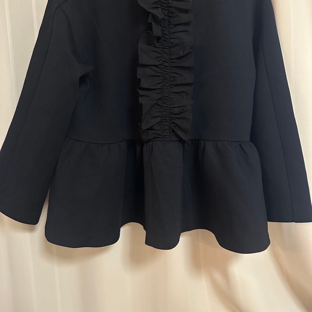 【美品】sono ソーノ フリルカットソー　ブラック　日本製