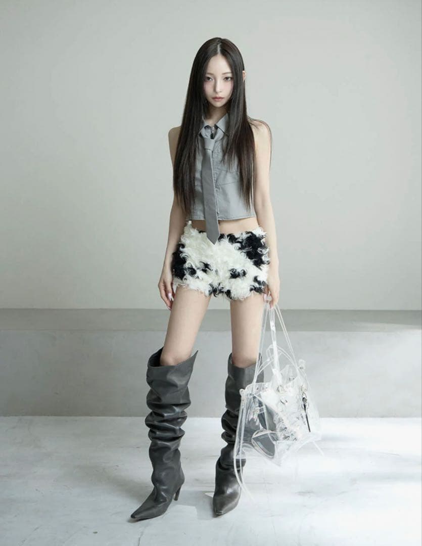 theredthread S ring biker shorts cow カウ