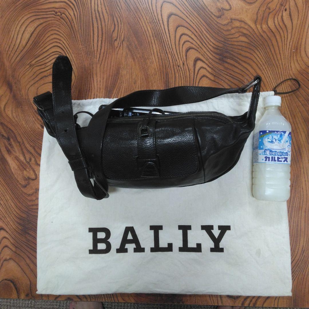 hideBALLY 黒 レザー ドラムバッグ