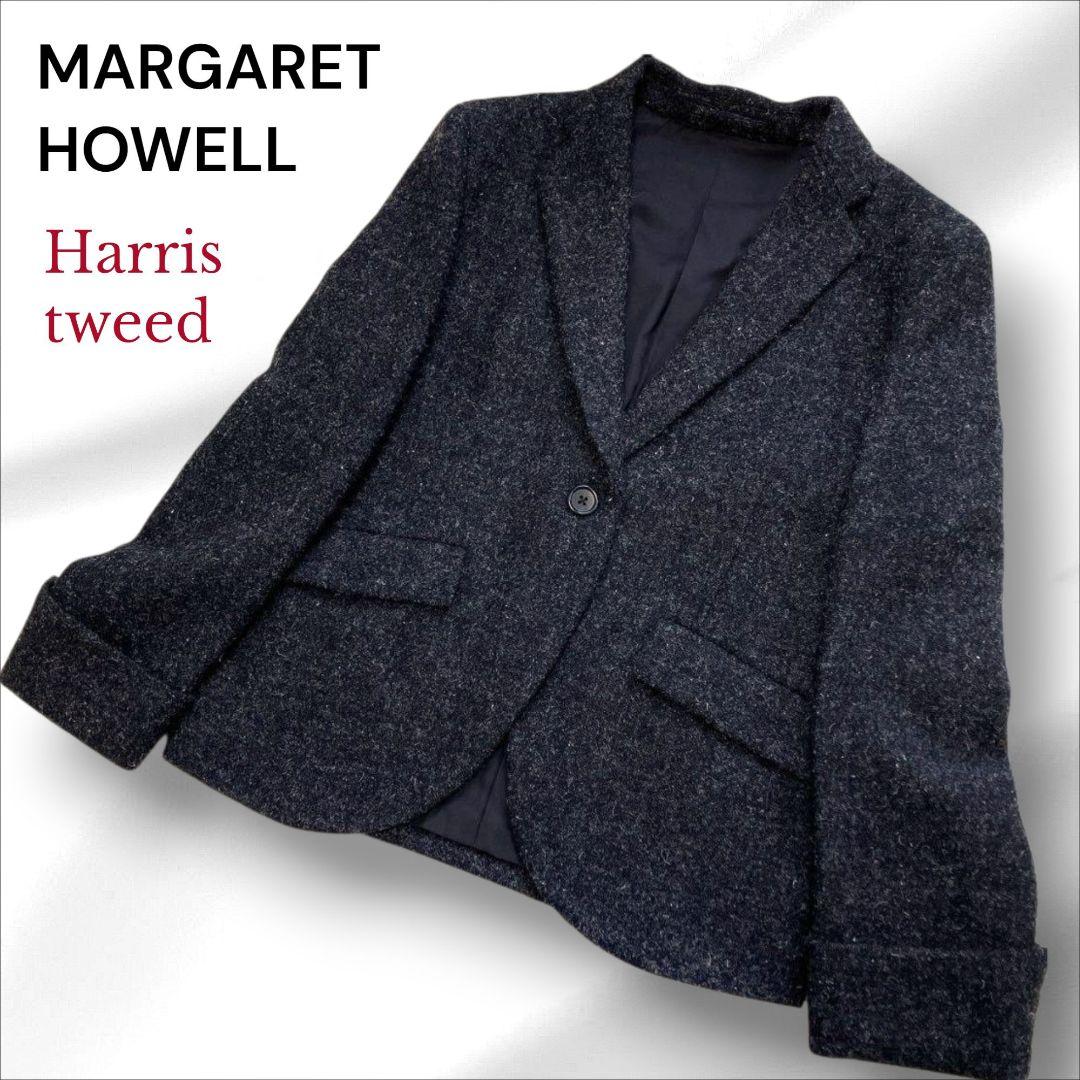 極美品 マーガレットハウエル ハリスツイード　テーラードジャケット L