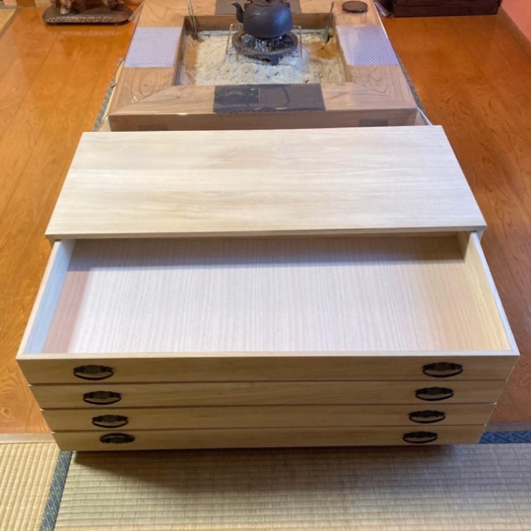 桐 引き出し 箪笥 衣装 ケース チェスト ４段 収納 和風 着物 衣類 木製