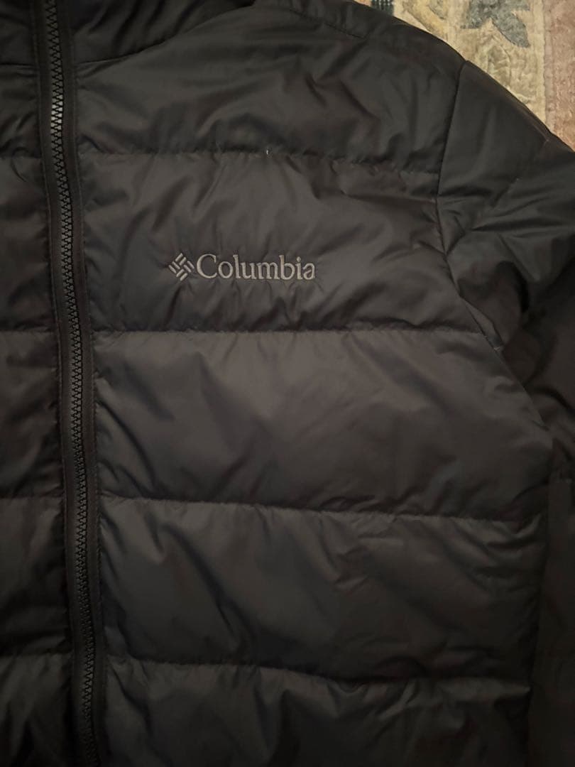 【美品】 Columbia ブラック パフ ダウンジャケット ライトダウン M