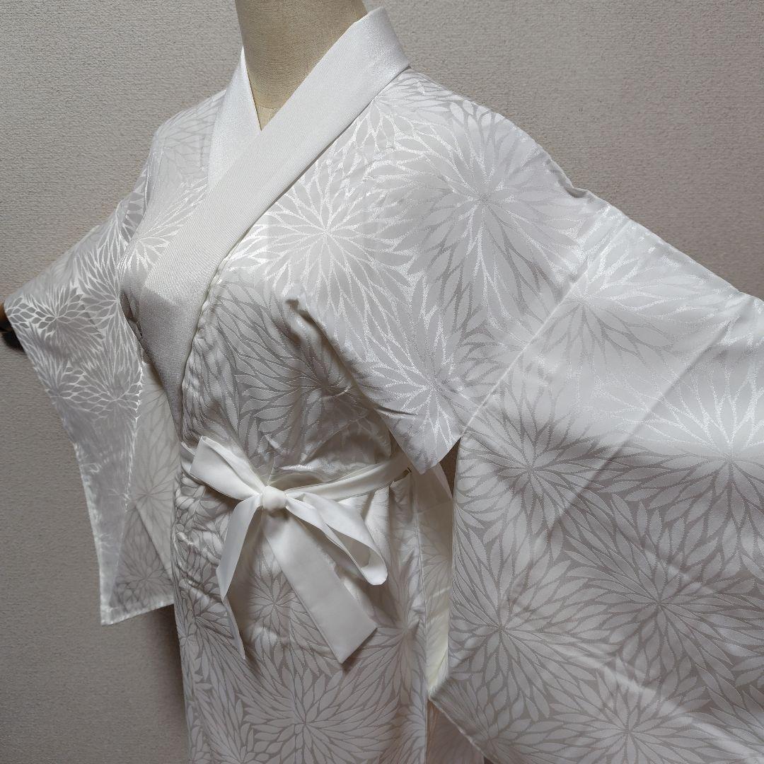 長襦袢　洗える長襦袢　プレタ長襦袢　半衿付　シルック　菊文　礼装　冠婚葬祭　新品