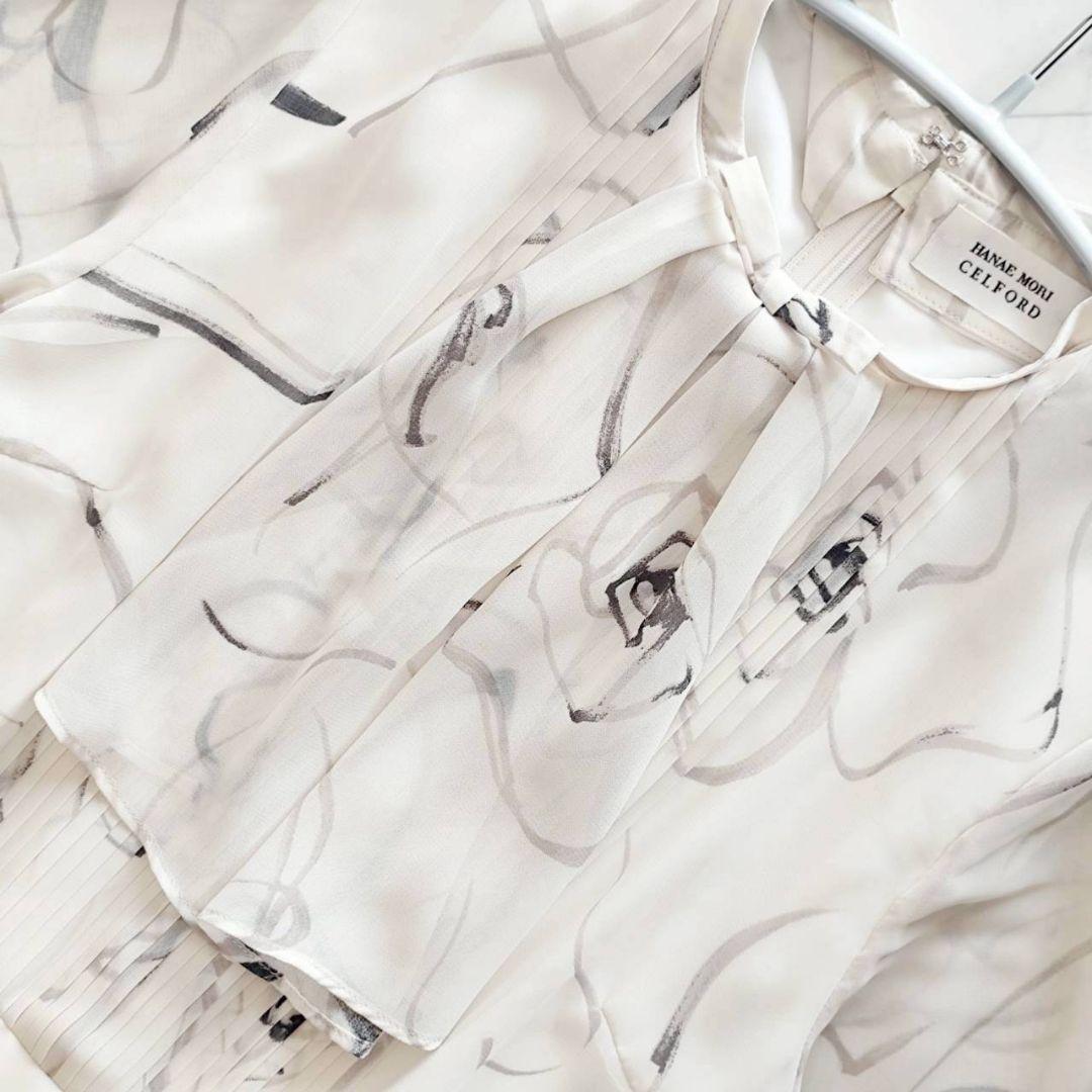 CELFORD×HANAEMORI 蝶ネクタイ付きプリーツワンピース