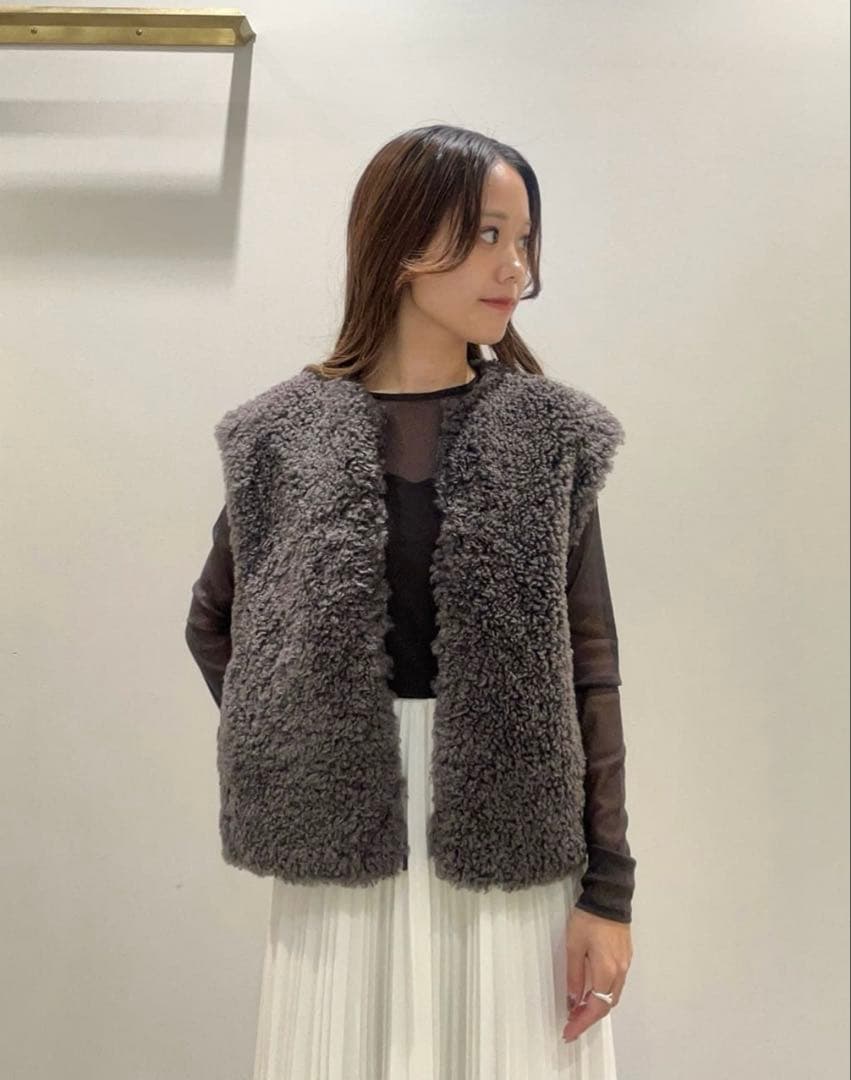 UNITED ARROWS ファーライク ボア ベスト