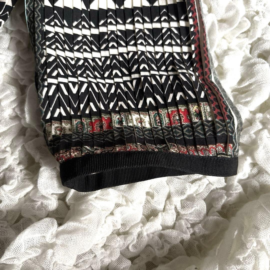 【極美品】 ETRO シルク ペイズリー 46 ノーカラージャケット プリーツ