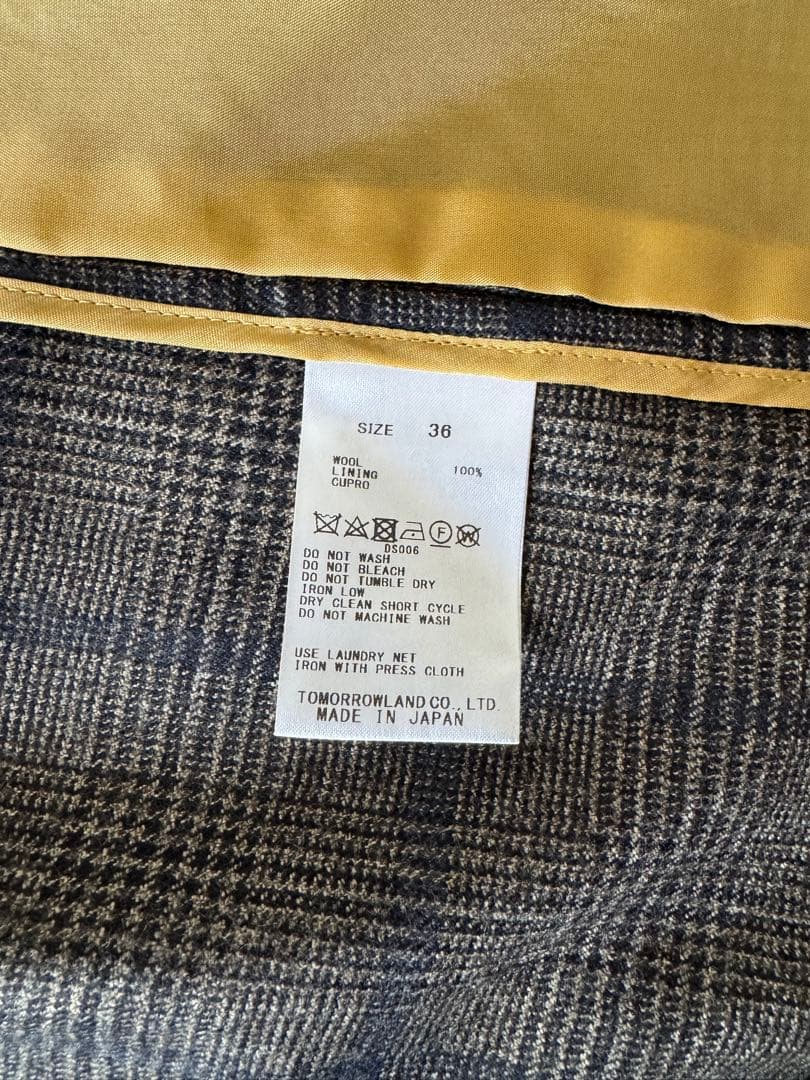 Tomorrowland チェック柄 ダブルブレストジャケット