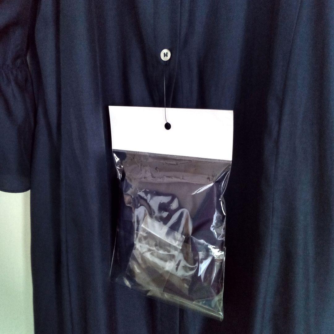 【23区 46】シルク混 2WAYロングワンピース 羽織可 ネイビー XXL