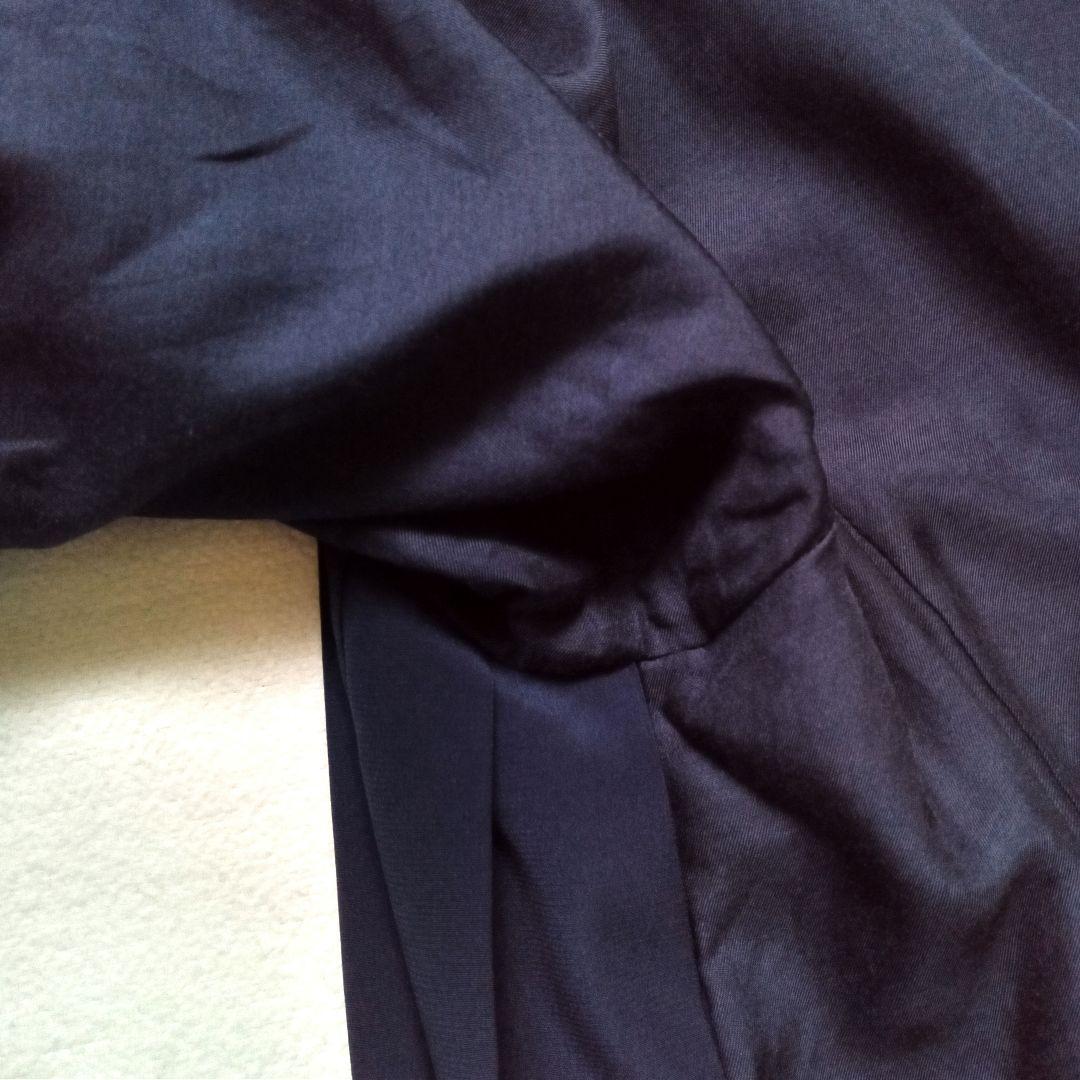 【23区 46】シルク混 2WAYロングワンピース 羽織可 ネイビー XXL