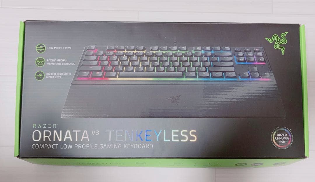 Razer ORNATA TENKEYLESS ブラック ゲーミングキーボード