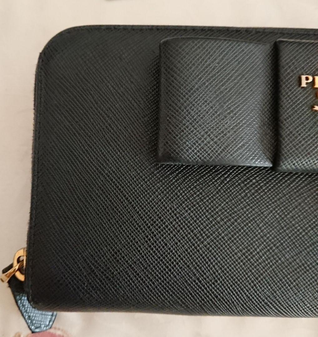 未使用 PRADA プラダ リボン 革長財布