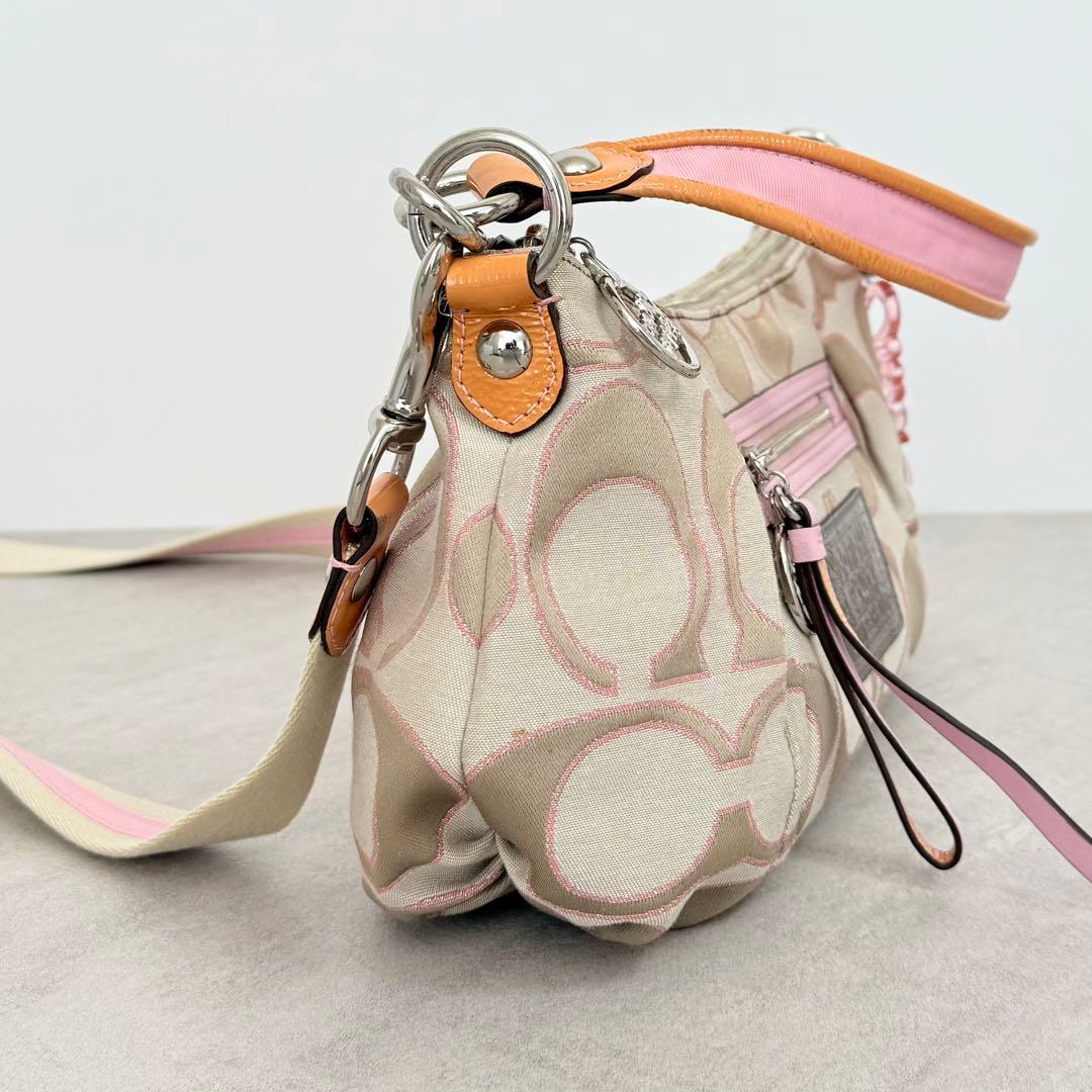 COACH 2way バッグ ポピーシグネチャーサティーンルレックスグルーヴィー