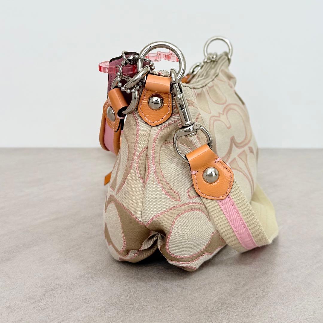 COACH 2way バッグ ポピーシグネチャーサティーンルレックスグルーヴィー