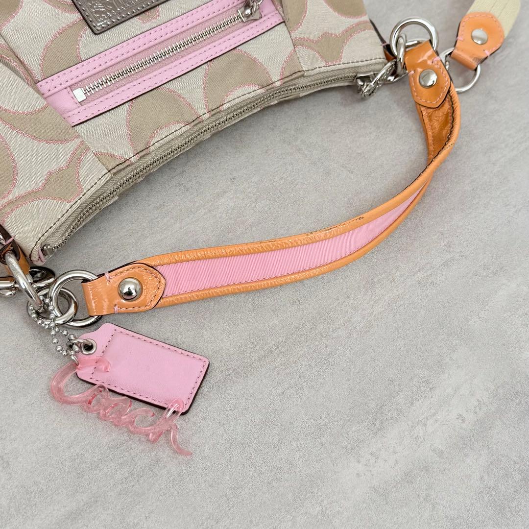 COACH 2way バッグ ポピーシグネチャーサティーンルレックスグルーヴィー