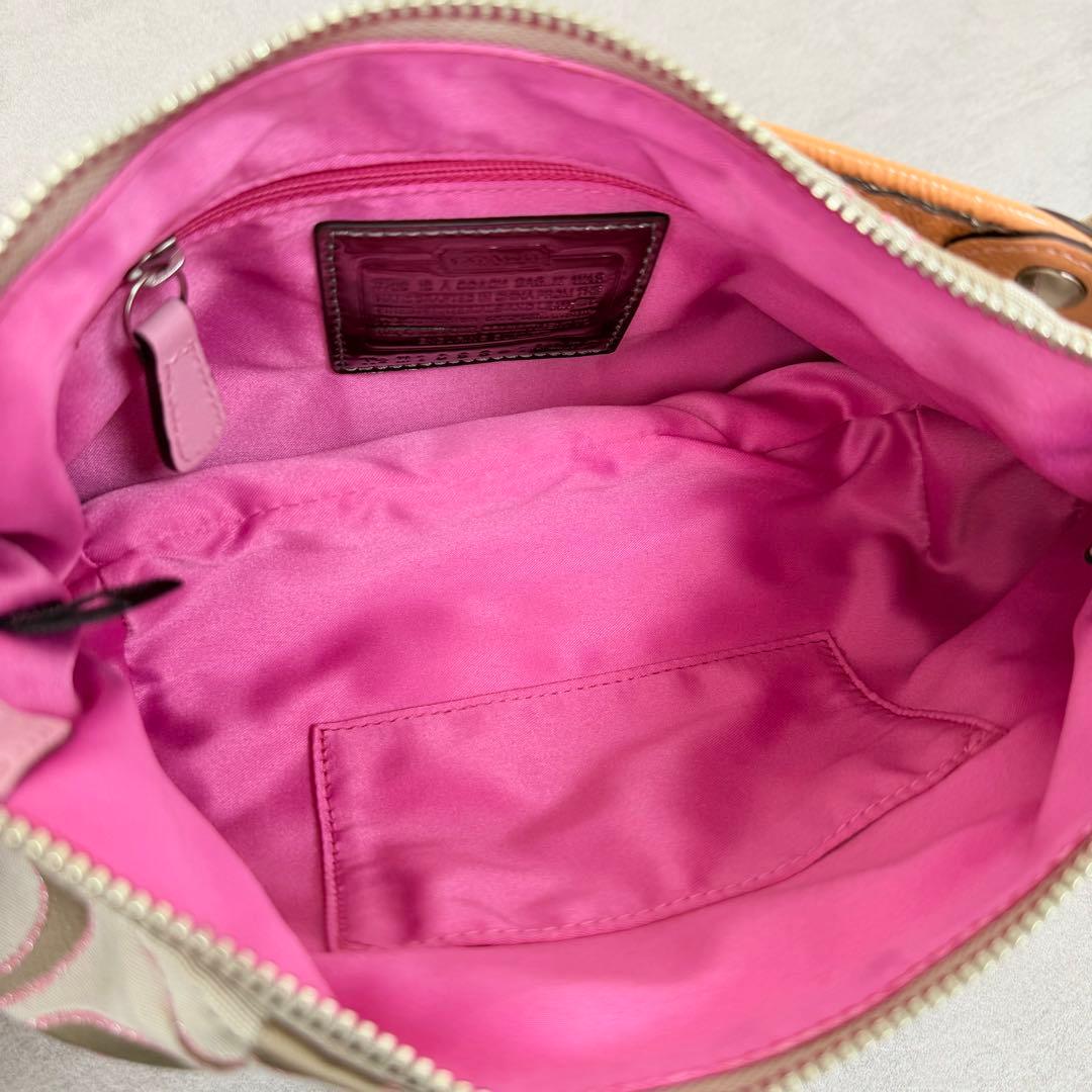 COACH 2way バッグ ポピーシグネチャーサティーンルレックスグルーヴィー