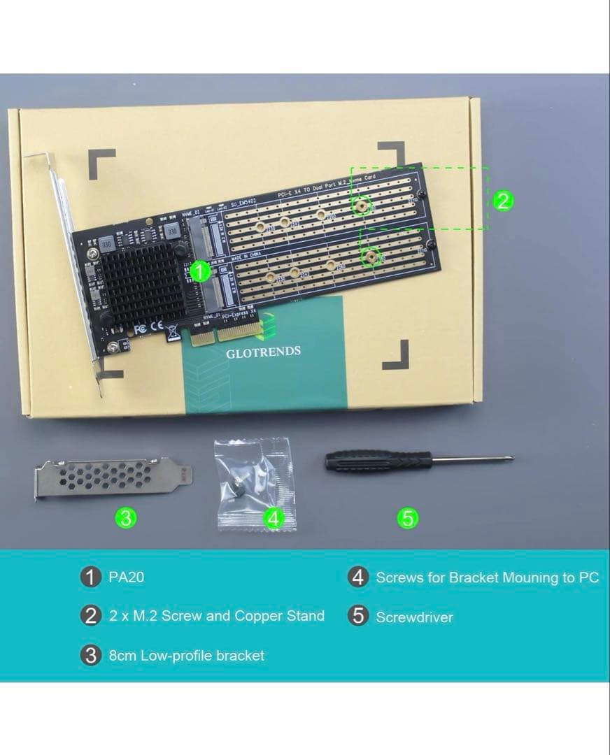 512044 GLOTRENDS PA20 2ポートM.2