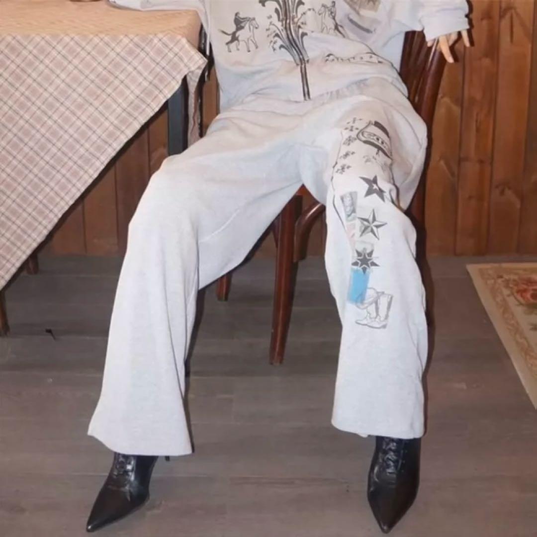 パンツ TOOMUCHTAX PRINTED WAFFLE PANTS